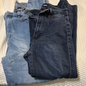 Fashion Nova womens Light and Dark Blue Skinny Jeans